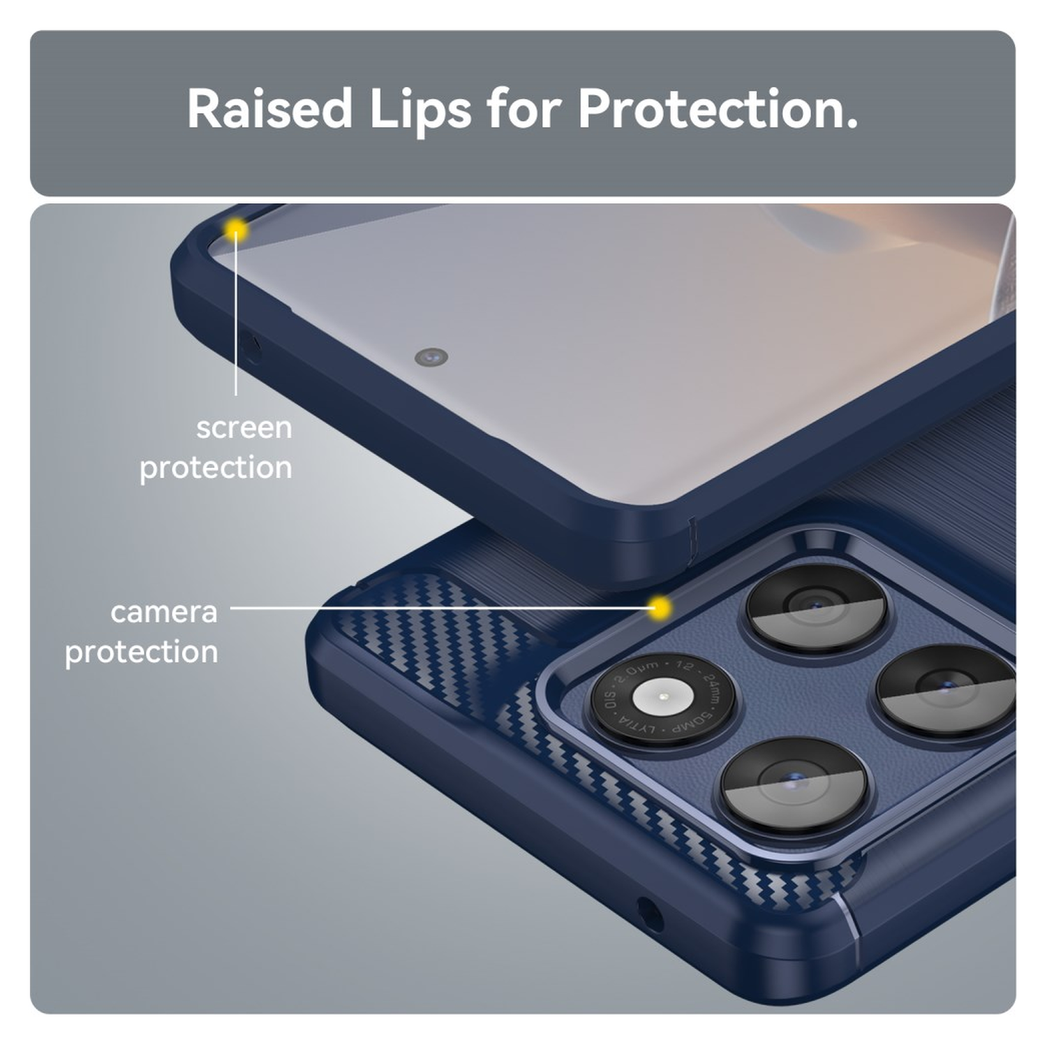 Motorola Edge 60 Fusion Hoesje Geborsteld TPU Flexibele Back Cover Blauw afbeelding 7