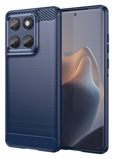 Motorola Edge 60 Fusion Hoesje Geborsteld TPU Flexibele Back Cover Blauw afbeelding 1