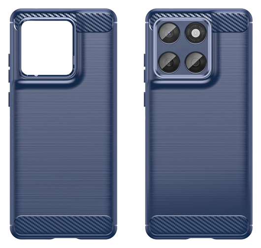 Motorola Edge 60 Fusion Hoesje Geborsteld TPU Flexibele Back Cover Blauw afbeelding 2
