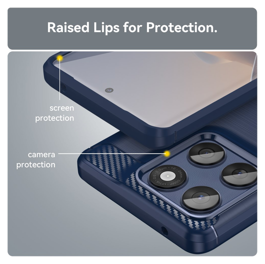 Motorola Edge 60 Fusion Hoesje Geborsteld TPU Flexibele Back Cover Blauw afbeelding 7