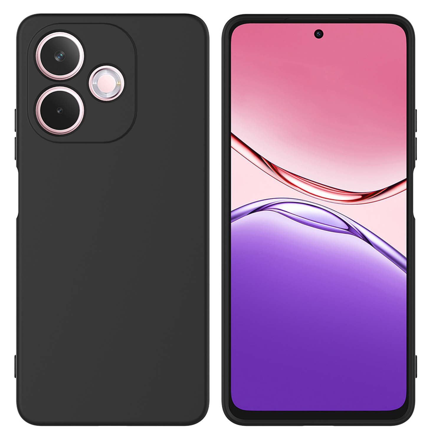 Oppo A5 Pro Hoesje Dun TPU Back Cover Matte Zwart afbeelding 1