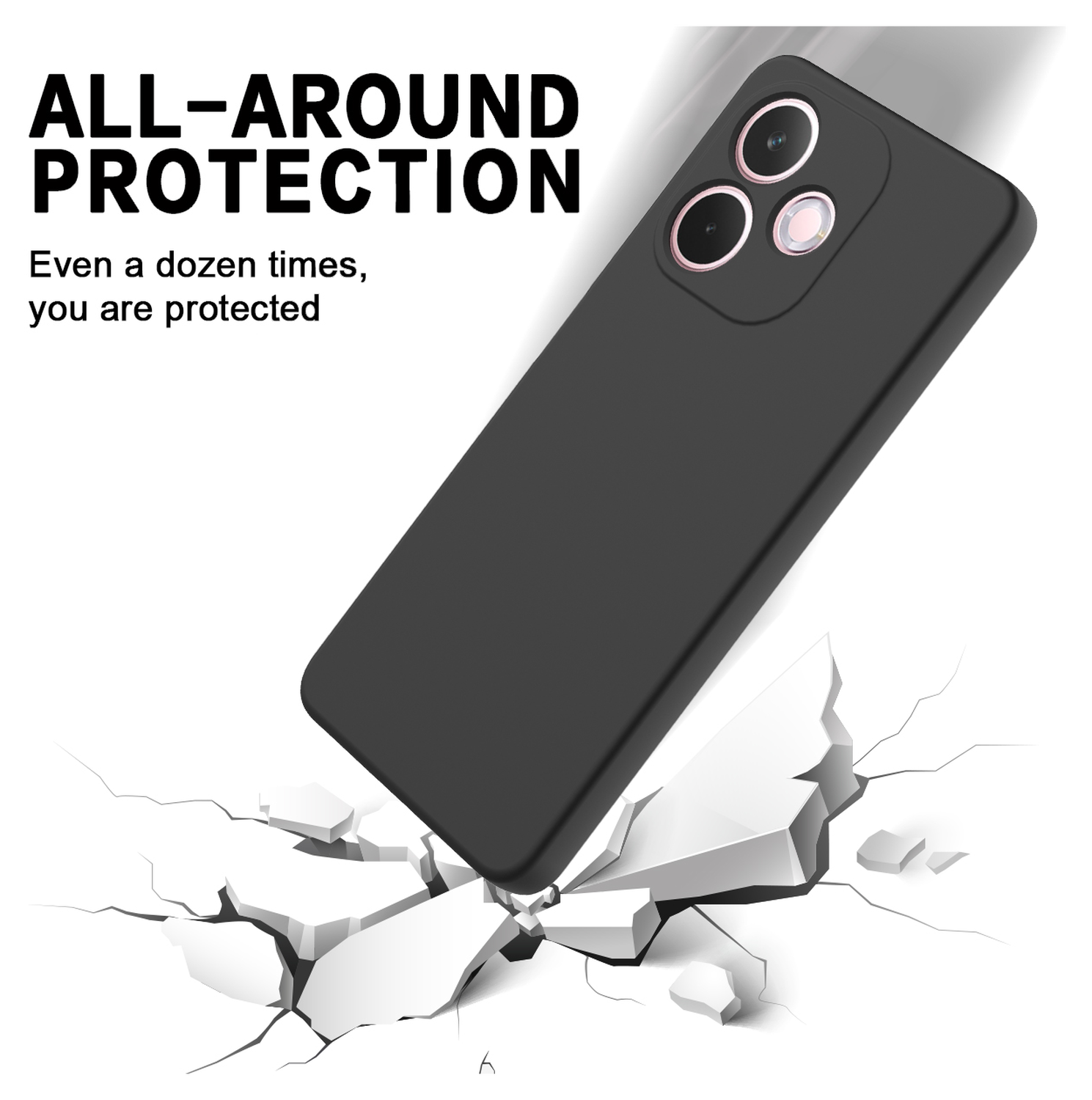 Oppo A5 Pro Hoesje Dun TPU Back Cover Matte Zwart afbeelding 3