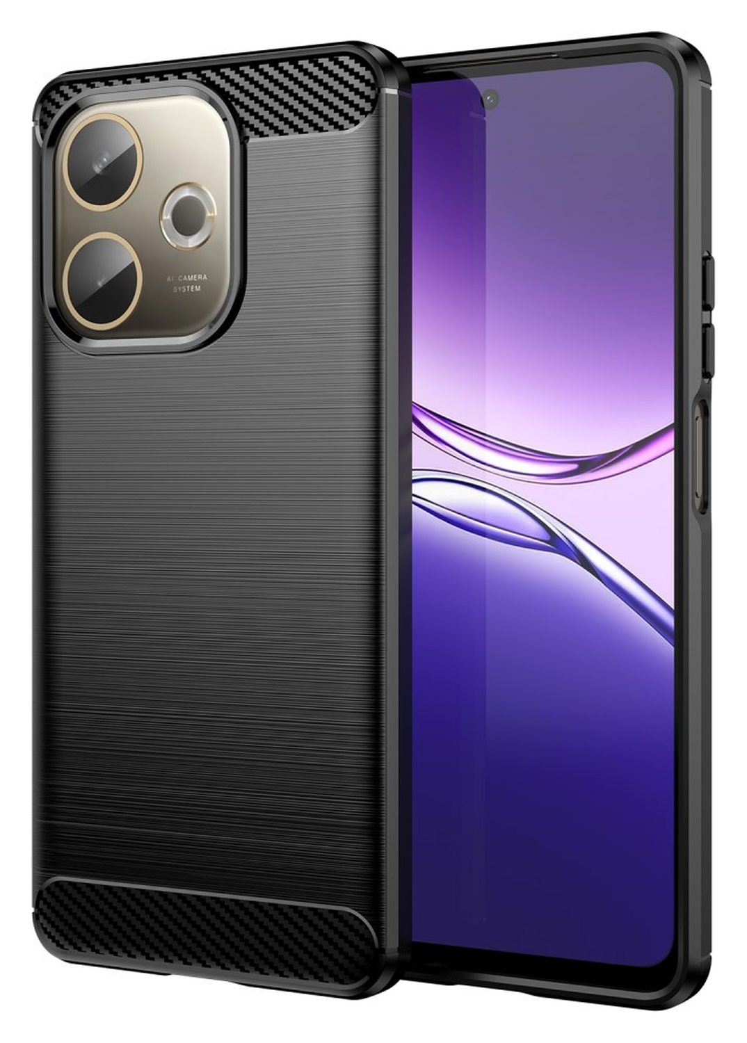 Oppo A5 Pro Hoesje Geborsteld TPU Flexibele Back Cover Zwart afbeelding 1