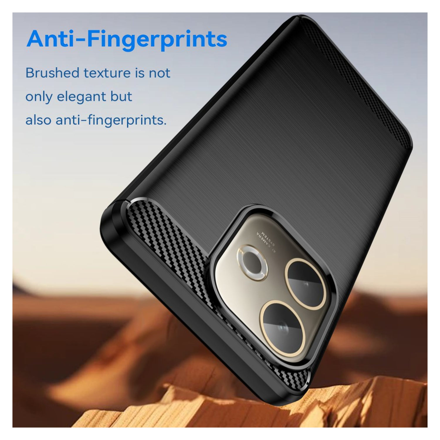 Oppo A5 Pro Hoesje Geborsteld TPU Flexibele Back Cover Zwart afbeelding 4
