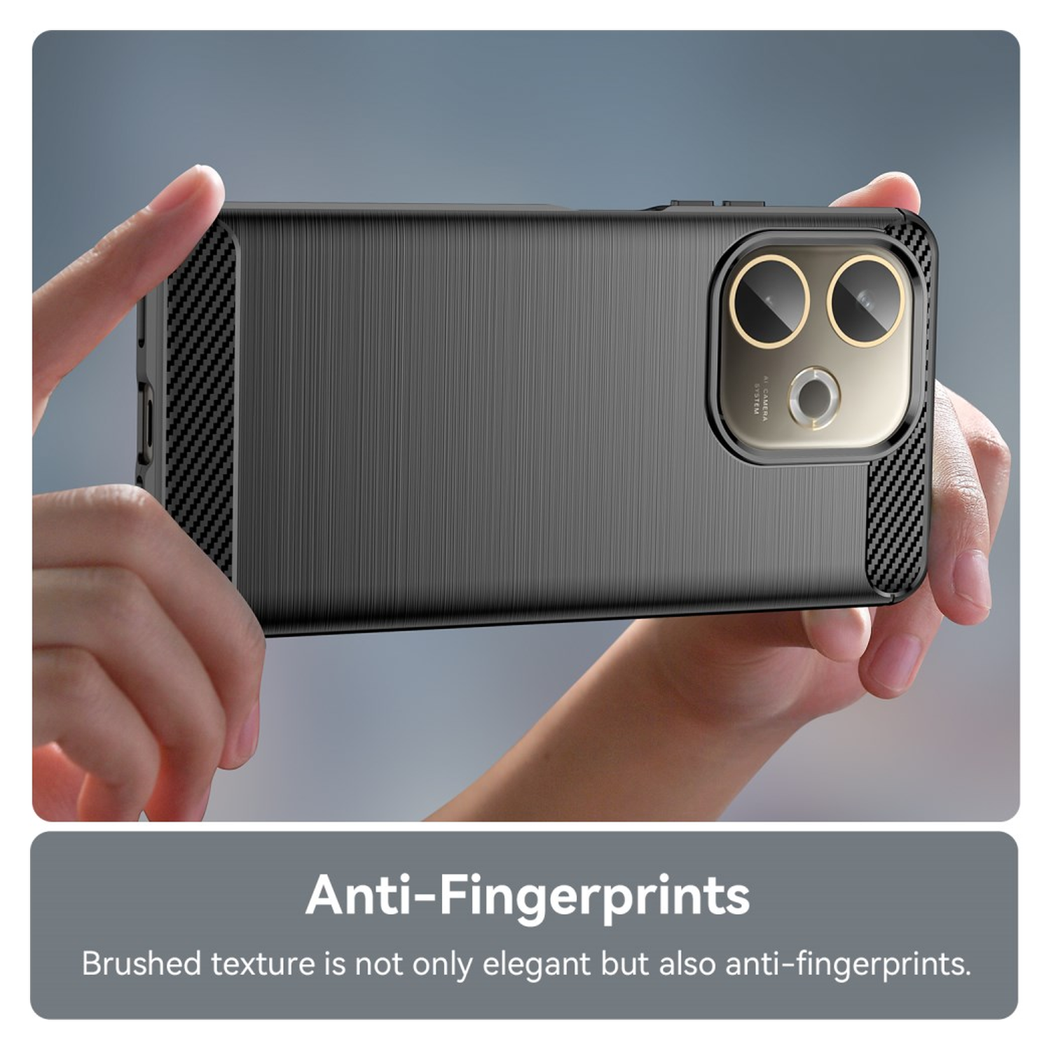 Oppo A5 Pro Hoesje Geborsteld TPU Flexibele Back Cover Zwart afbeelding 6