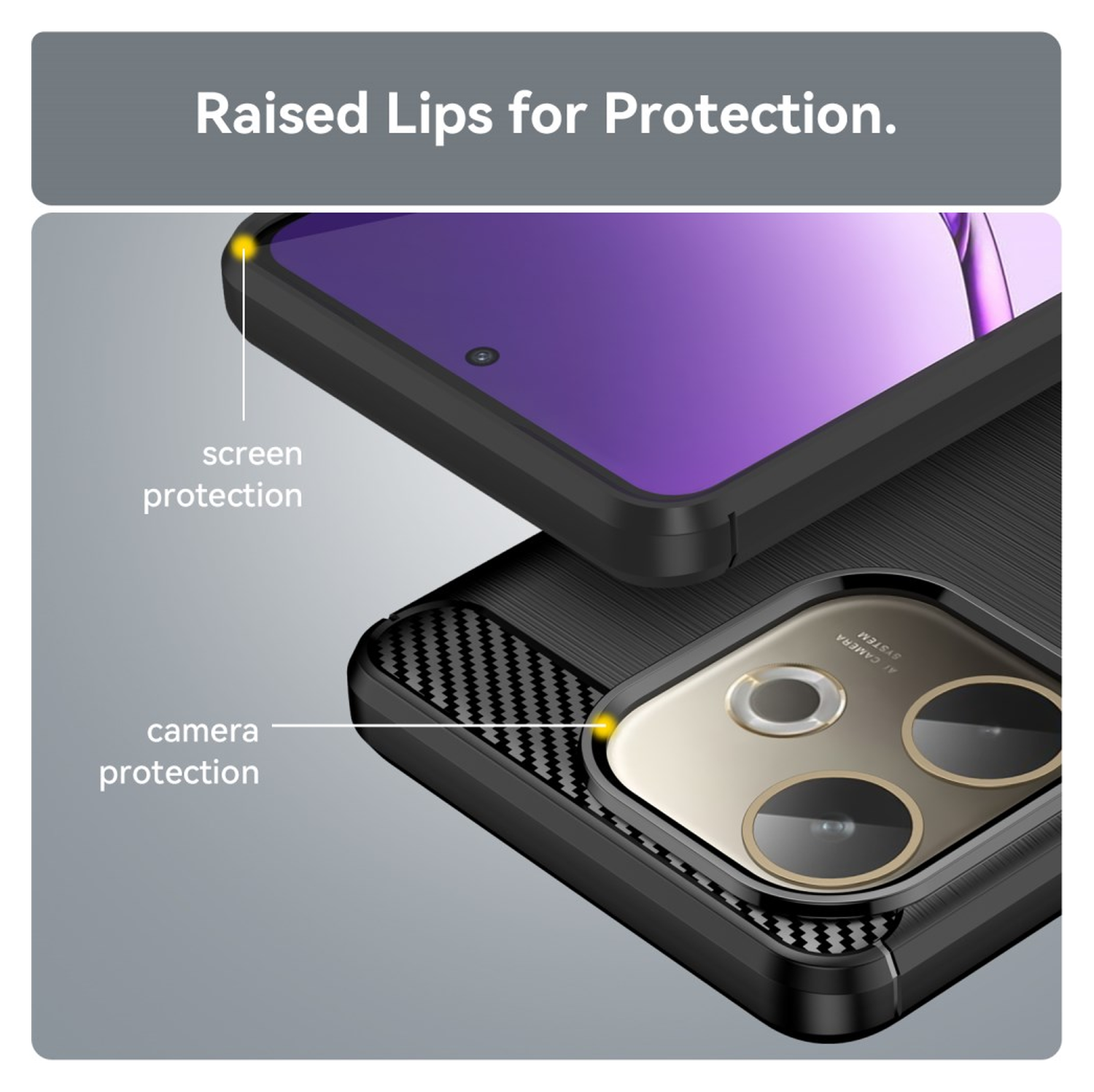 Oppo A5 Pro Hoesje Geborsteld TPU Flexibele Back Cover Zwart afbeelding 7