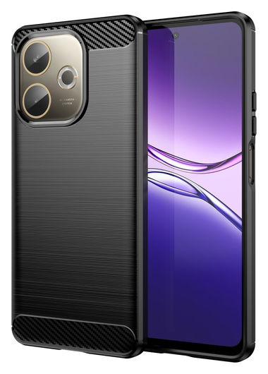 Oppo A5 Pro Hoesje Geborsteld TPU Flexibele Back Cover Zwart afbeelding 1