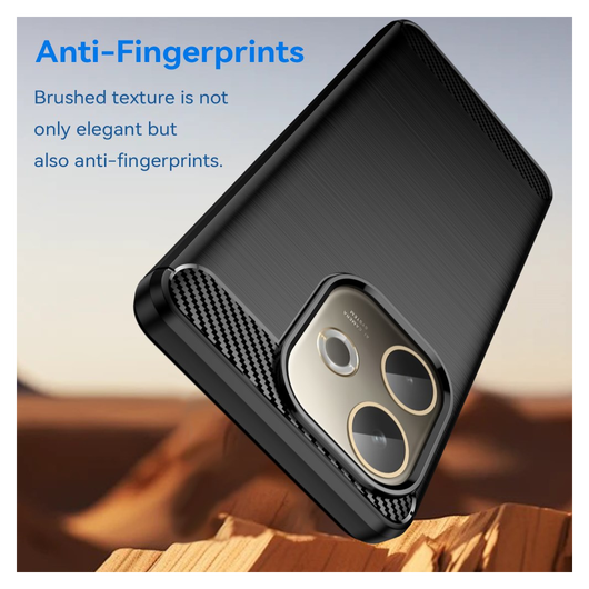 Oppo A5 Pro Hoesje Geborsteld TPU Flexibele Back Cover Zwart afbeelding 4