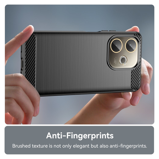 Oppo A5 Pro Hoesje Geborsteld TPU Flexibele Back Cover Zwart afbeelding 6