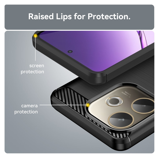 Oppo A5 Pro Hoesje Geborsteld TPU Flexibele Back Cover Zwart afbeelding 7