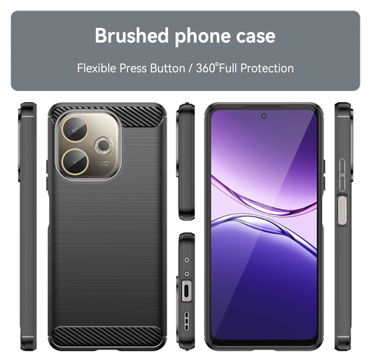 Oppo A5 Pro Hoesje Geborsteld TPU Flexibele Back Cover Zwart afbeelding 8