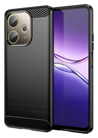 Oppo A5 Pro Hoesje Geborsteld TPU Flexibele Back Cover Zwart