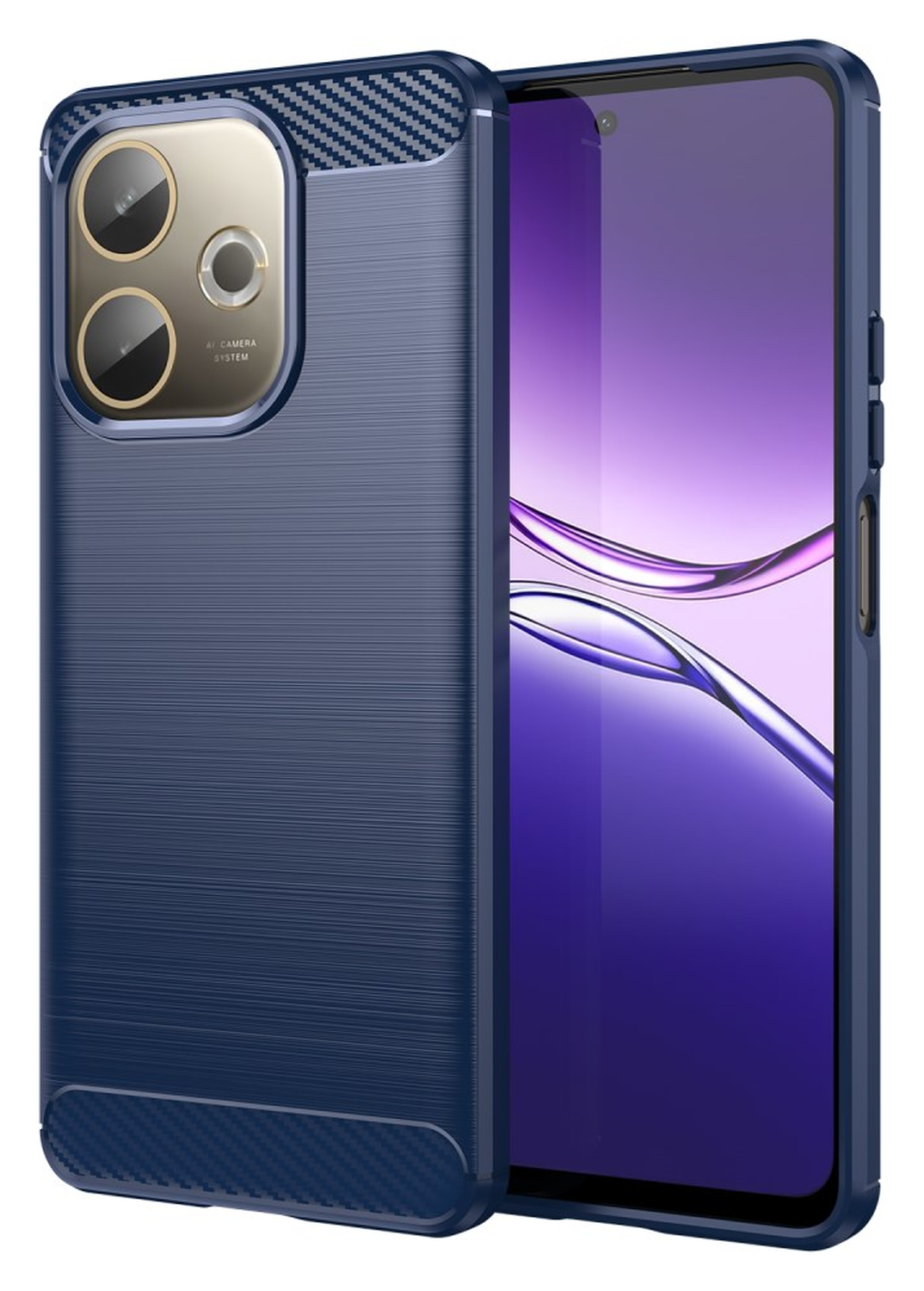 Oppo A5 Pro Hoesje Geborsteld TPU Flexibele Back Cover Blauw afbeelding 1