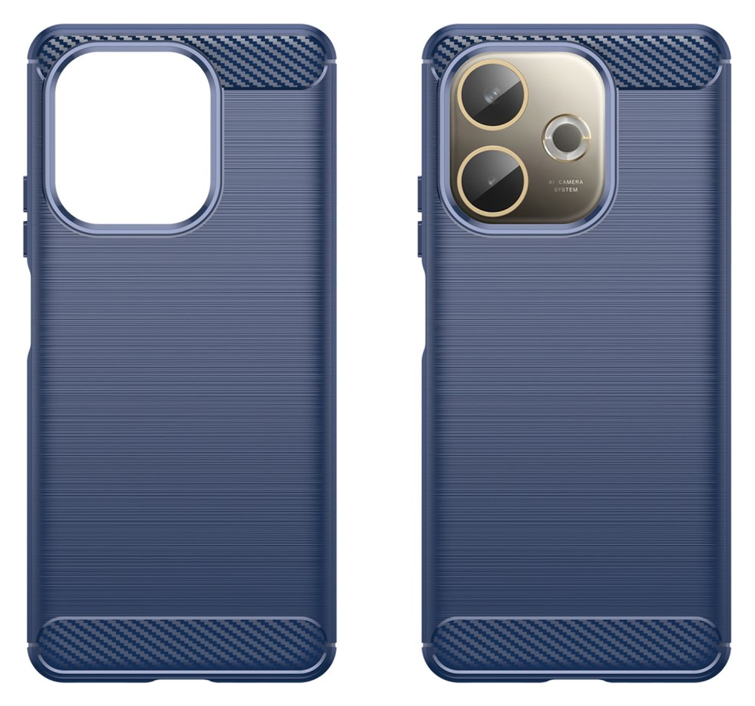 Oppo A5 Pro Hoesje Geborsteld TPU Flexibele Back Cover Blauw afbeelding 2