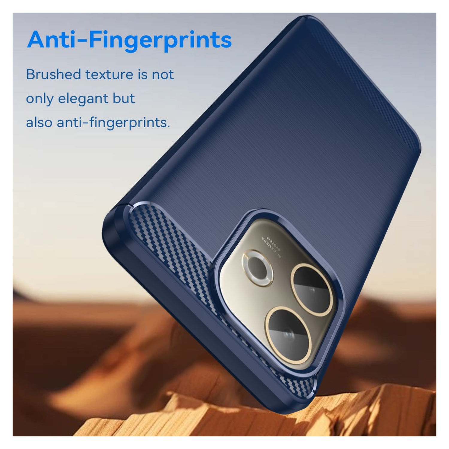 Oppo A5 Pro Hoesje Geborsteld TPU Flexibele Back Cover Blauw afbeelding 4