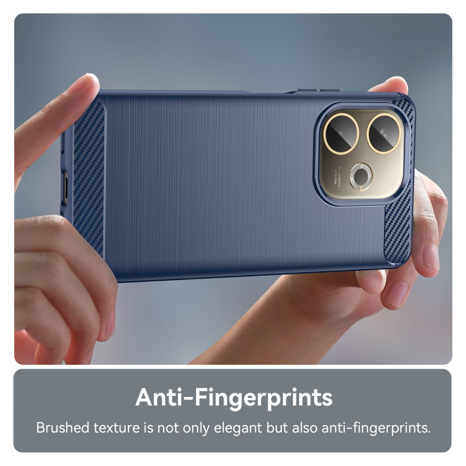 Oppo A5 Pro Hoesje Geborsteld TPU Flexibele Back Cover Blauw afbeelding 6
