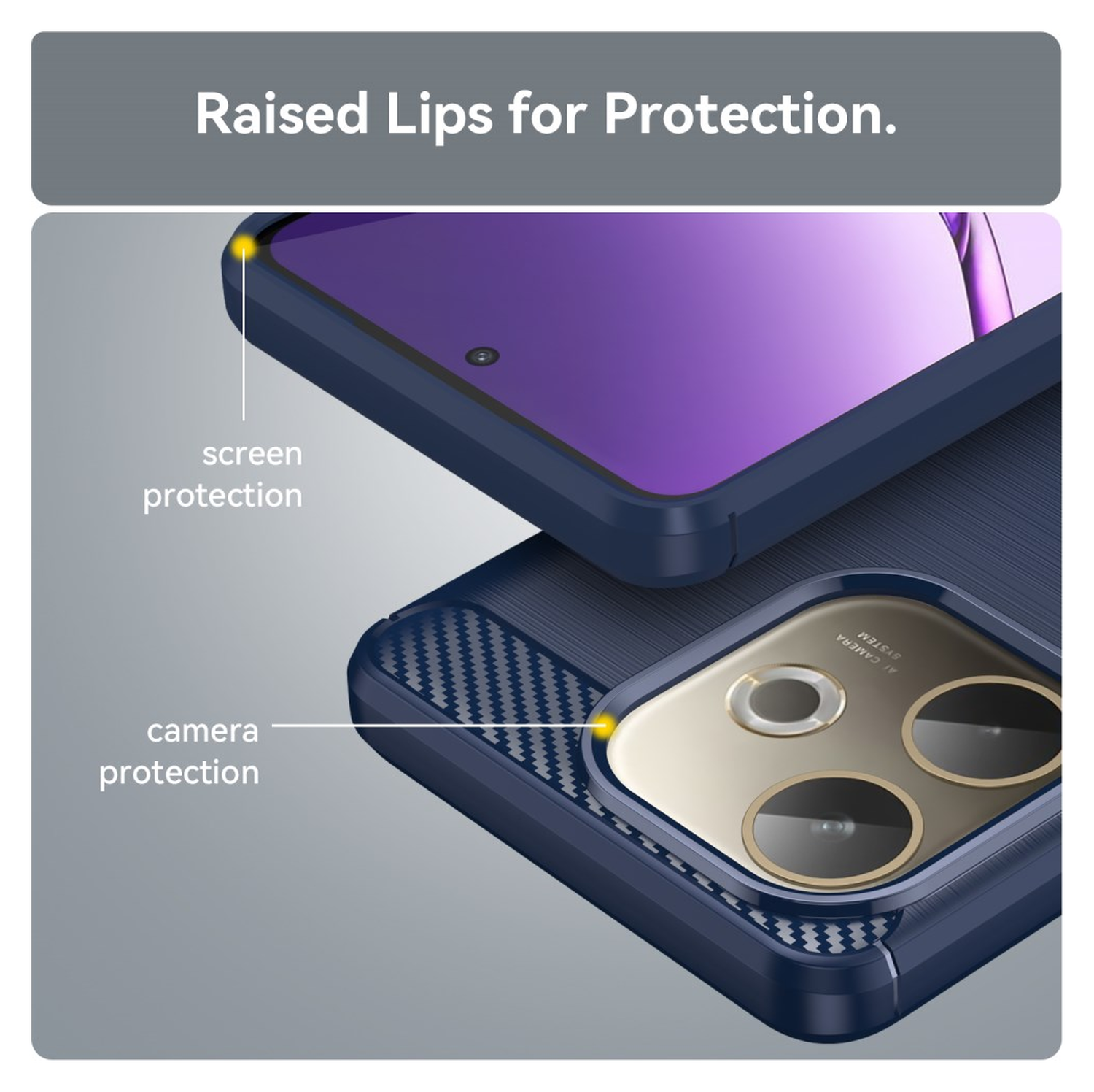 Oppo A5 Pro Hoesje Geborsteld TPU Flexibele Back Cover Blauw afbeelding 7