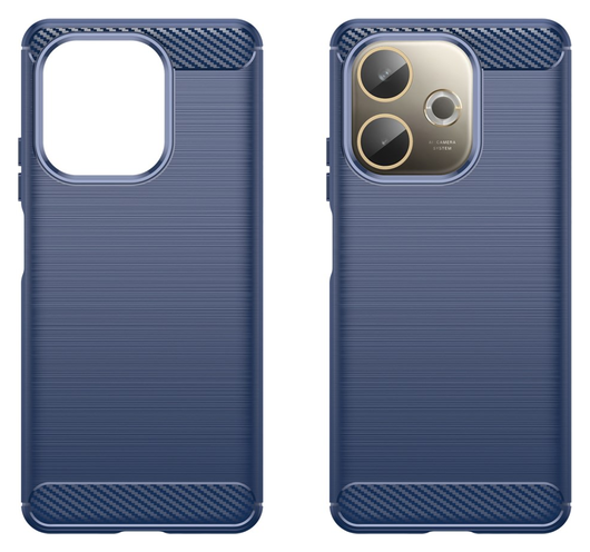 Oppo A5 Pro Hoesje Geborsteld TPU Flexibele Back Cover Blauw afbeelding 2