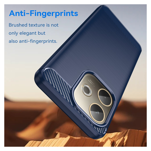 Oppo A5 Pro Hoesje Geborsteld TPU Flexibele Back Cover Blauw afbeelding 4