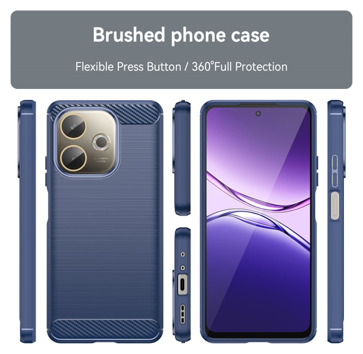 Oppo A5 Pro Hoesje Geborsteld TPU Flexibele Back Cover Blauw afbeelding 8