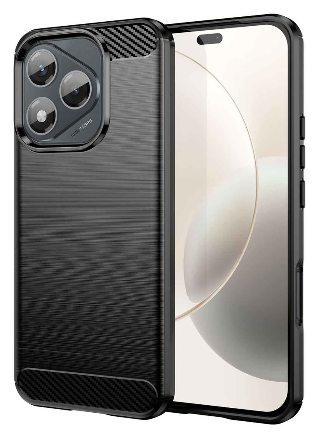 Honor 400 Lite Hoesje Geborsteld TPU Flexibele Back Cover Zwart afbeelding 1