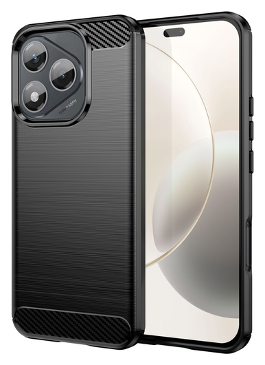 Honor 400 Lite Hoesje Geborsteld TPU Flexibele Back Cover Zwart afbeelding 1