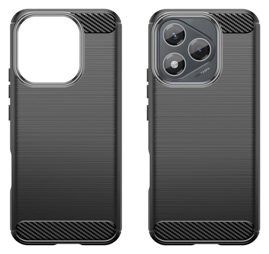 Honor 400 Lite Hoesje Geborsteld TPU Flexibele Back Cover Zwart afbeelding 2
