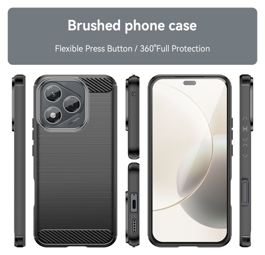 Honor 400 Lite Hoesje Geborsteld TPU Flexibele Back Cover Zwart afbeelding 8