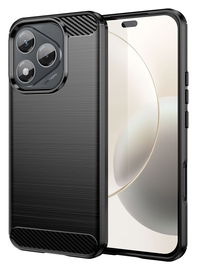 Honor 400 Lite Hoesje Geborsteld TPU Flexibele Back Cover Zwart