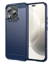 Honor 400 Lite Hoesje Geborsteld TPU Flexibele Back Cover Blauw afbeelding
