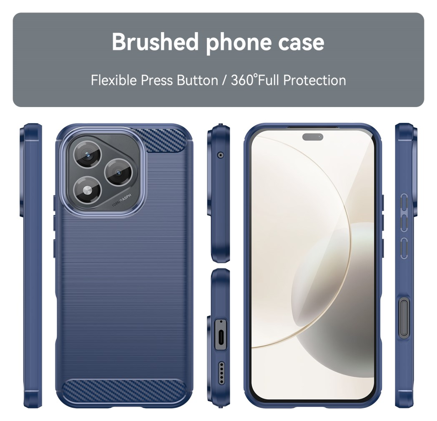 Honor 400 Lite Hoesje Geborsteld TPU Flexibele Back Cover Blauw afbeelding 8