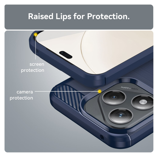 Honor 400 Lite Hoesje Geborsteld TPU Flexibele Back Cover Blauw afbeelding 7