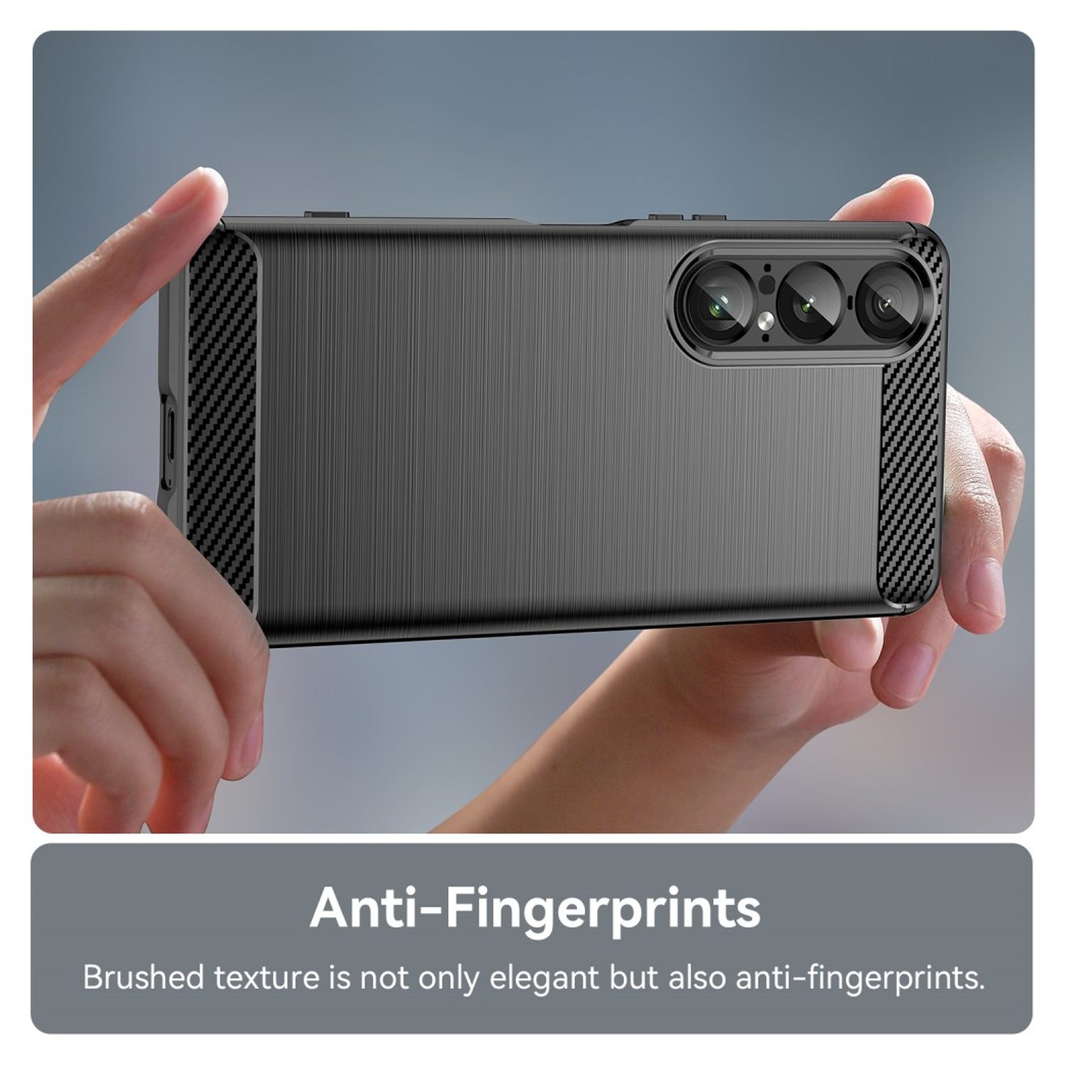 Sony Xperia 1 VII Hoesje Geborsteld TPU Flexibele Back Cover Zwart afbeelding 6