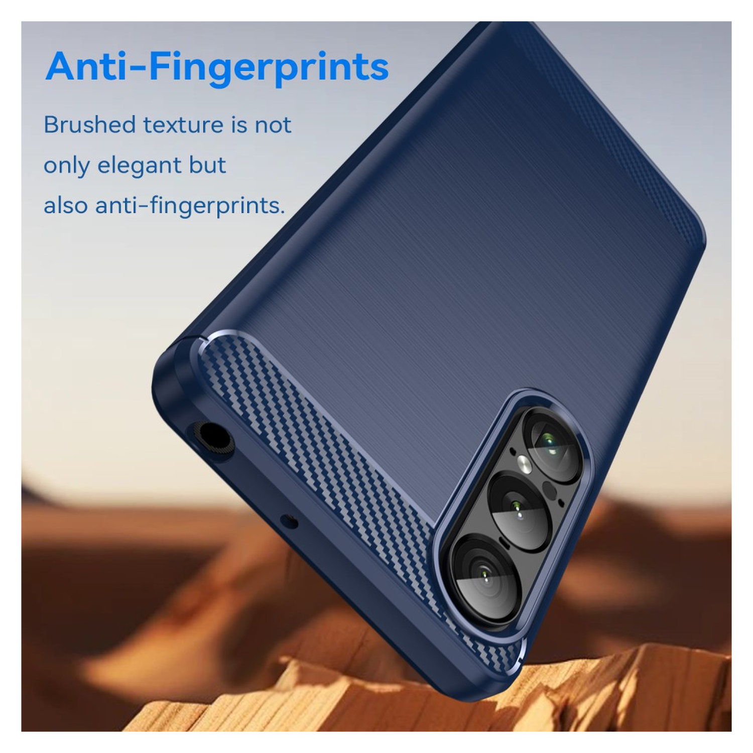 Sony Xperia 1 VII Hoesje Geborsteld TPU Flexibele Back Cover Blauw afbeelding 4