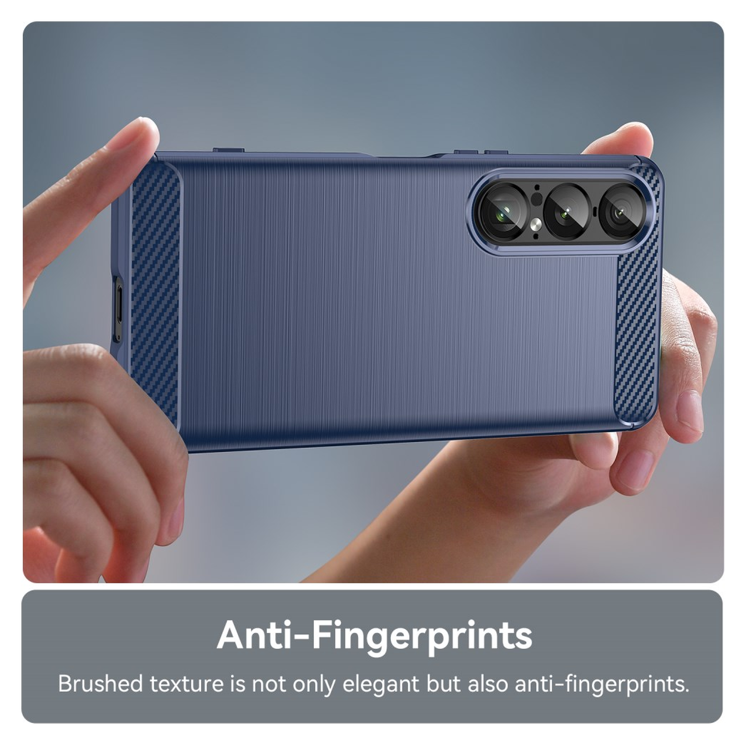 Sony Xperia 1 VII Hoesje Geborsteld TPU Flexibele Back Cover Blauw afbeelding 6