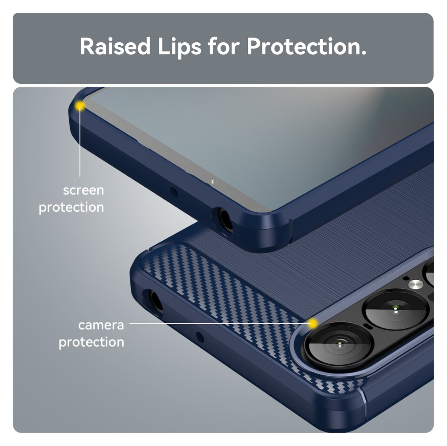 Sony Xperia 1 VII Hoesje Geborsteld TPU Flexibele Back Cover Blauw afbeelding 7
