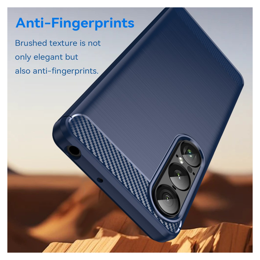 Sony Xperia 1 VII Hoesje Geborsteld TPU Flexibele Back Cover Blauw afbeelding 4