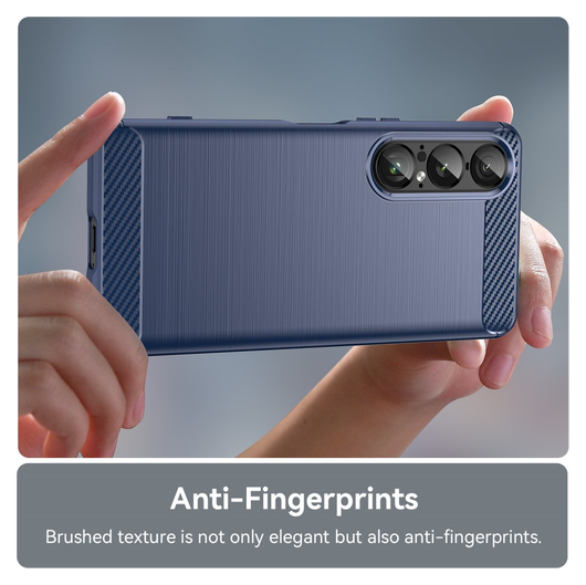 Sony Xperia 1 VII Hoesje Geborsteld TPU Flexibele Back Cover Blauw afbeelding 6