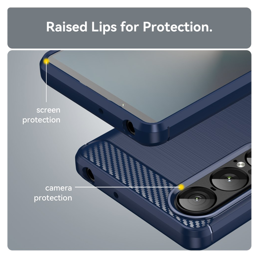 Sony Xperia 1 VII Hoesje Geborsteld TPU Flexibele Back Cover Blauw afbeelding 7