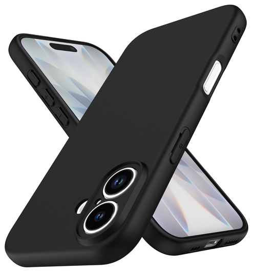 Apple iPhone 17 Hoesje Dun TPU Back Cover Matte Zwart afbeelding 3