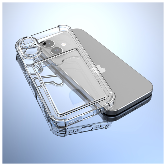 Apple iPhone 17 Hoesje Dun TPU met Pasjeshouder Back Cover Transparant afbeelding 3