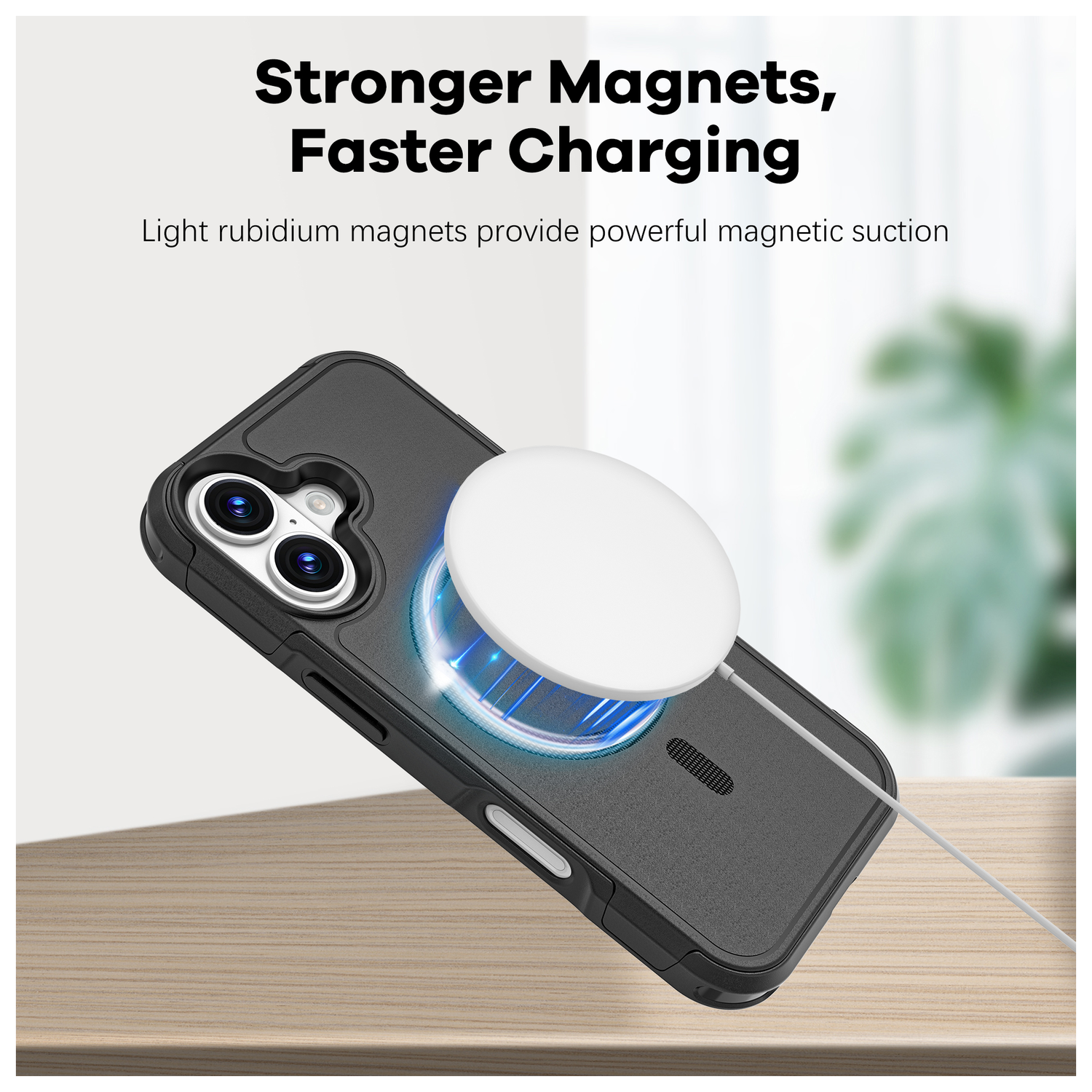 Apple iPhone 17 Hoesje Dual-Layer Hybride Back Cover met MagSafe Zwart afbeelding 3