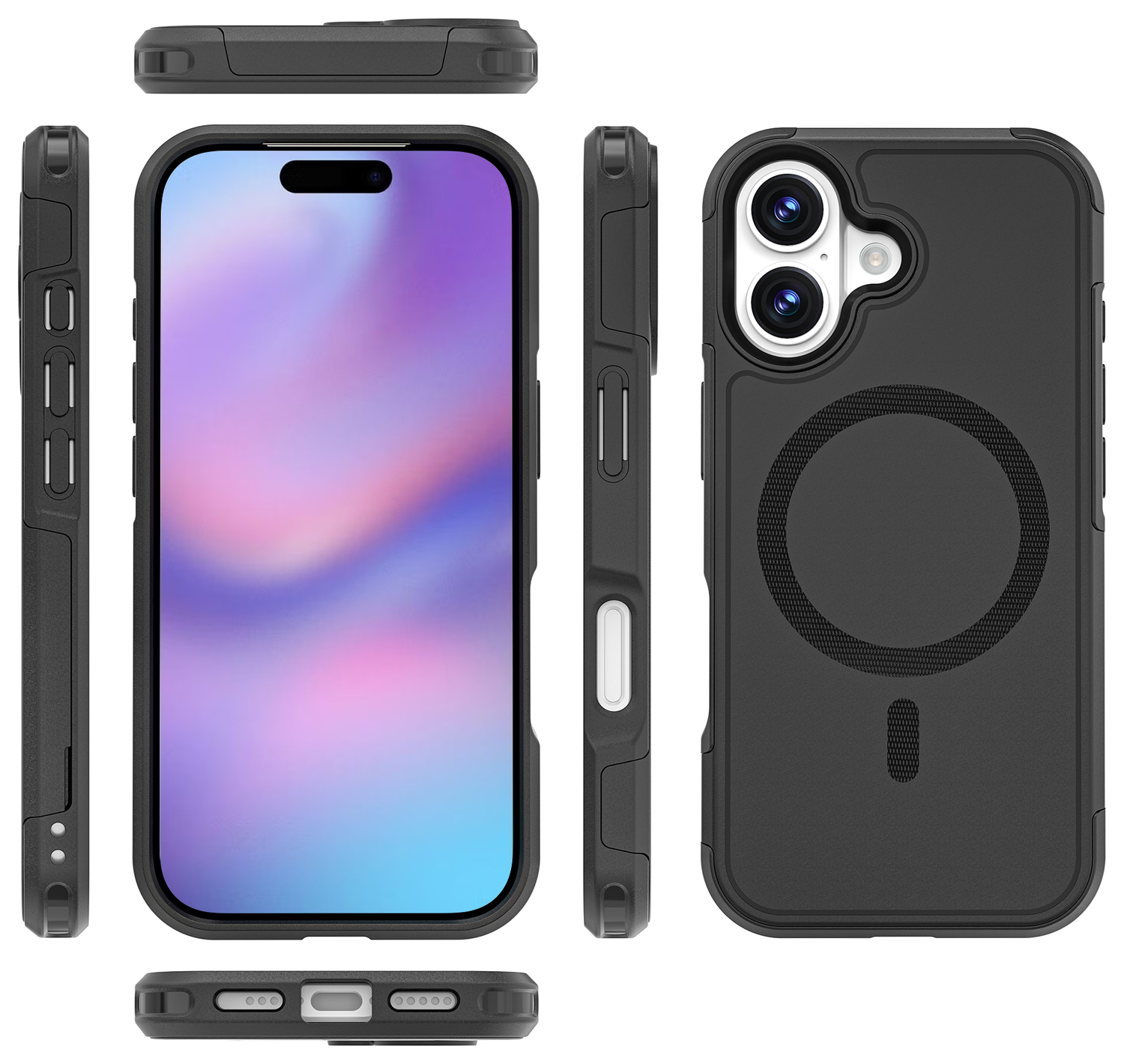 Apple iPhone 17 Hoesje Dual-Layer Hybride Back Cover met MagSafe Zwart afbeelding 8