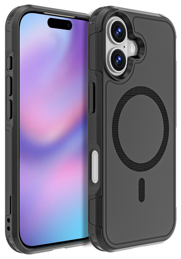 Apple iPhone 17 Hoesje Dual-Layer Hybride Back Cover met MagSafe Zwart afbeelding 2