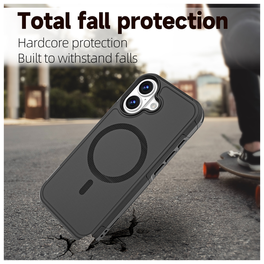 Apple iPhone 17 Hoesje Dual-Layer Hybride Back Cover met MagSafe Zwart afbeelding 4