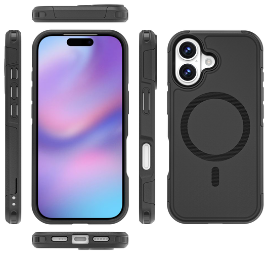 Apple iPhone 17 Hoesje Dual-Layer Hybride Back Cover met MagSafe Zwart afbeelding 8