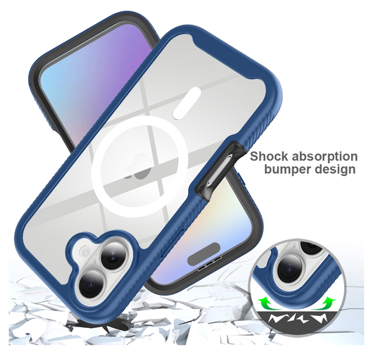 Apple iPhone 17 Hoesje Full Protect 360° Cover met MagSafe Blauw afbeelding 2