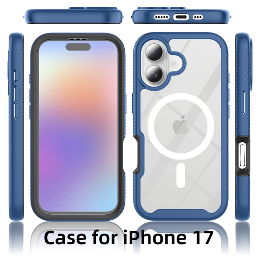 Apple iPhone 17 Hoesje Full Protect 360° Cover met MagSafe Blauw afbeelding 6
