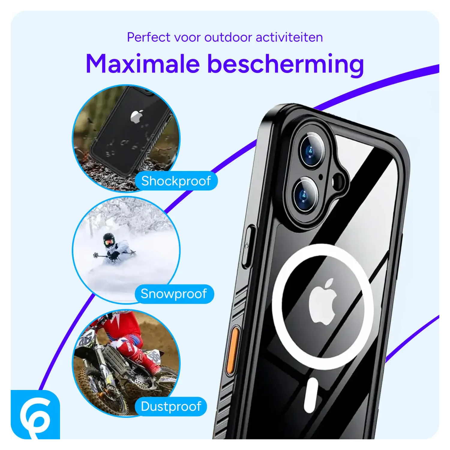 SBG Outdoor Case Apple iPhone 17 Waterdicht met MagSafe Zwart afbeelding 4