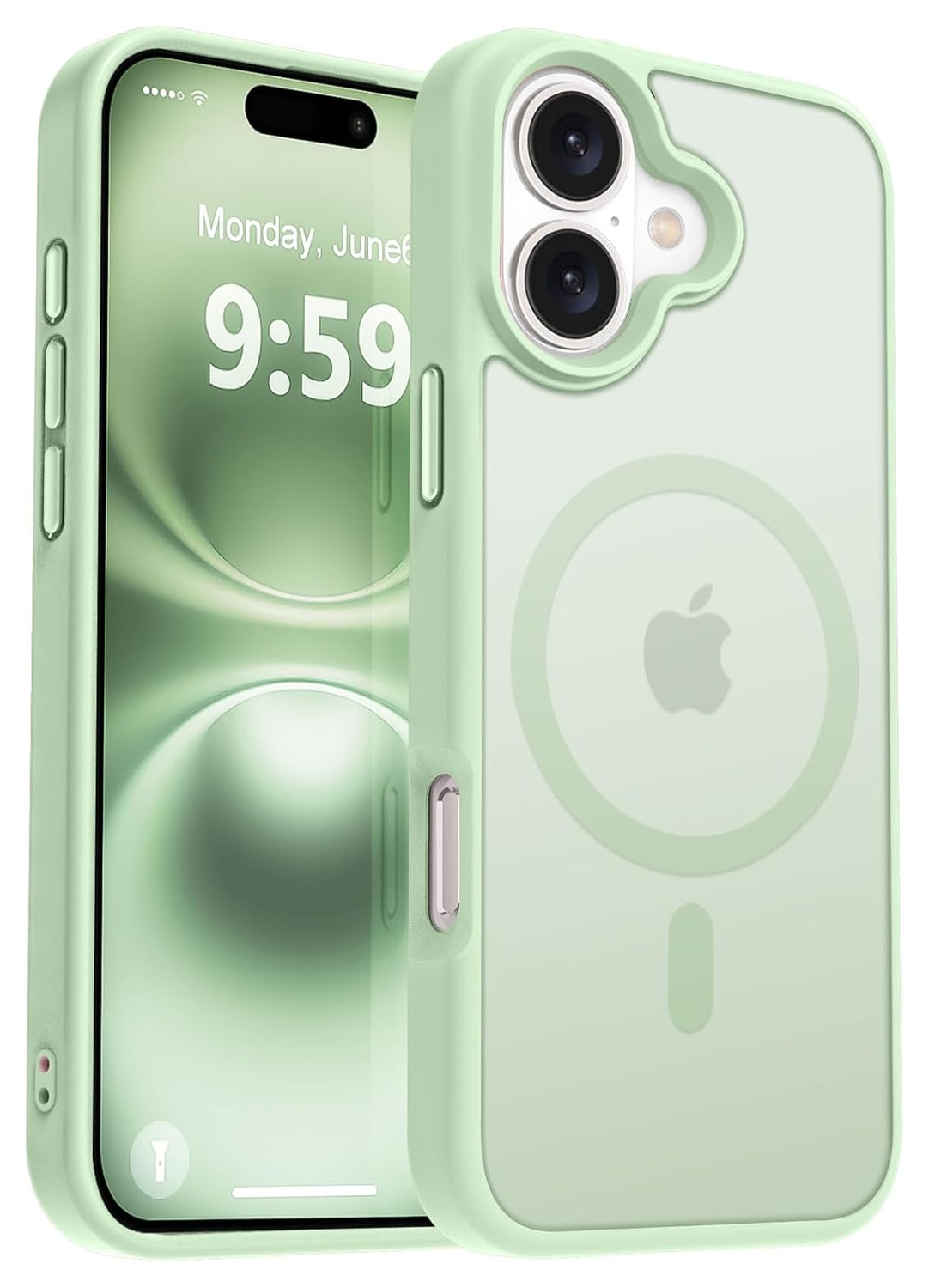 Apple iPhone 17 Hoesje met MagSafe Back Cover Matte Groen afbeelding 1